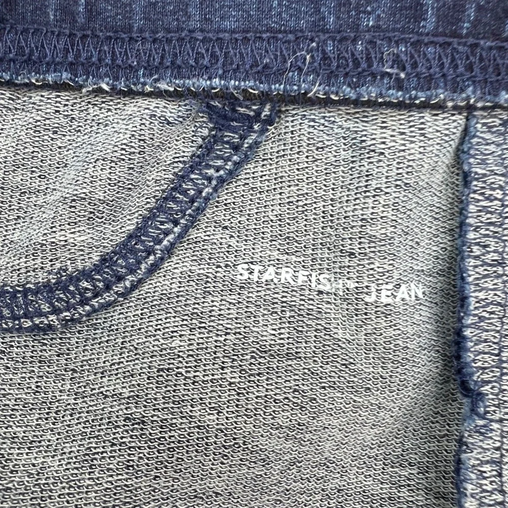Lands End Starfish Slim Leg Pull On Jeans Dark Indigo Blue Stretch Womens Small